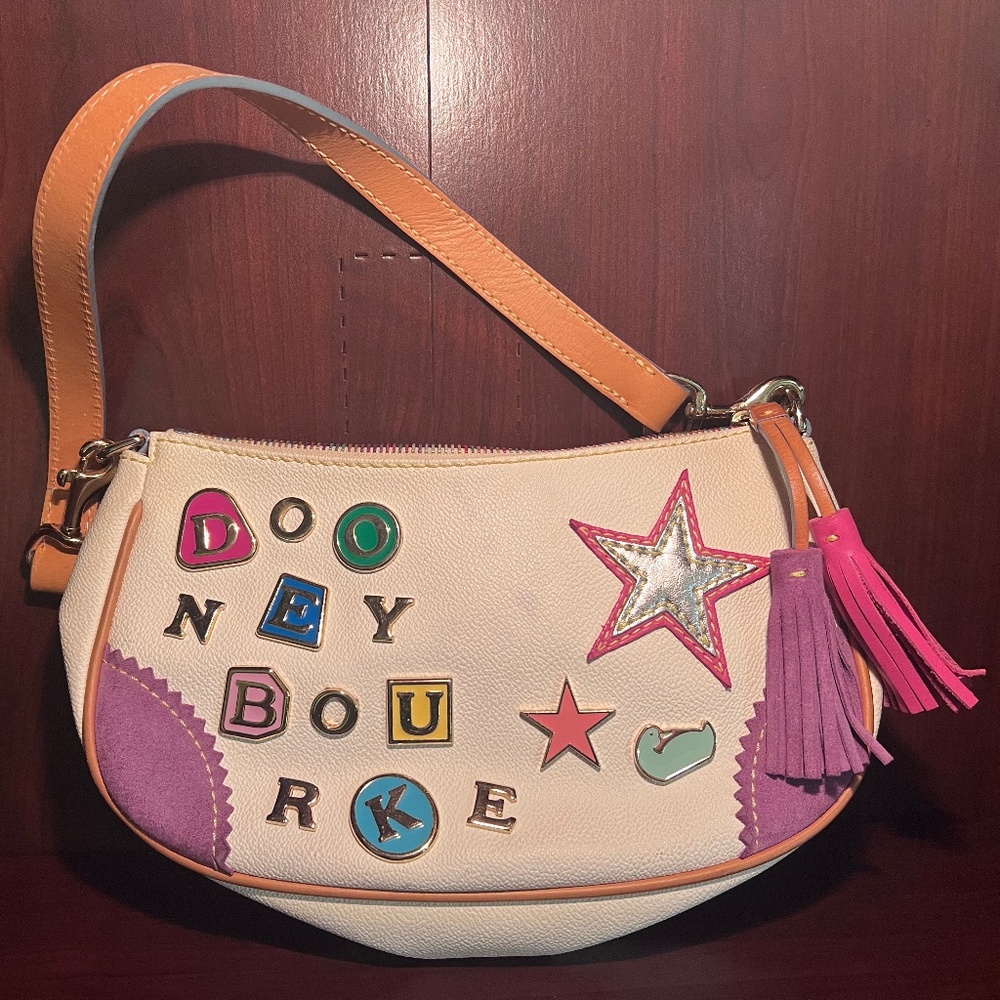 Vintage Y2k Dooney and Bourke Lindsay Lohan Charm #1 Crescent Shoulder Bag